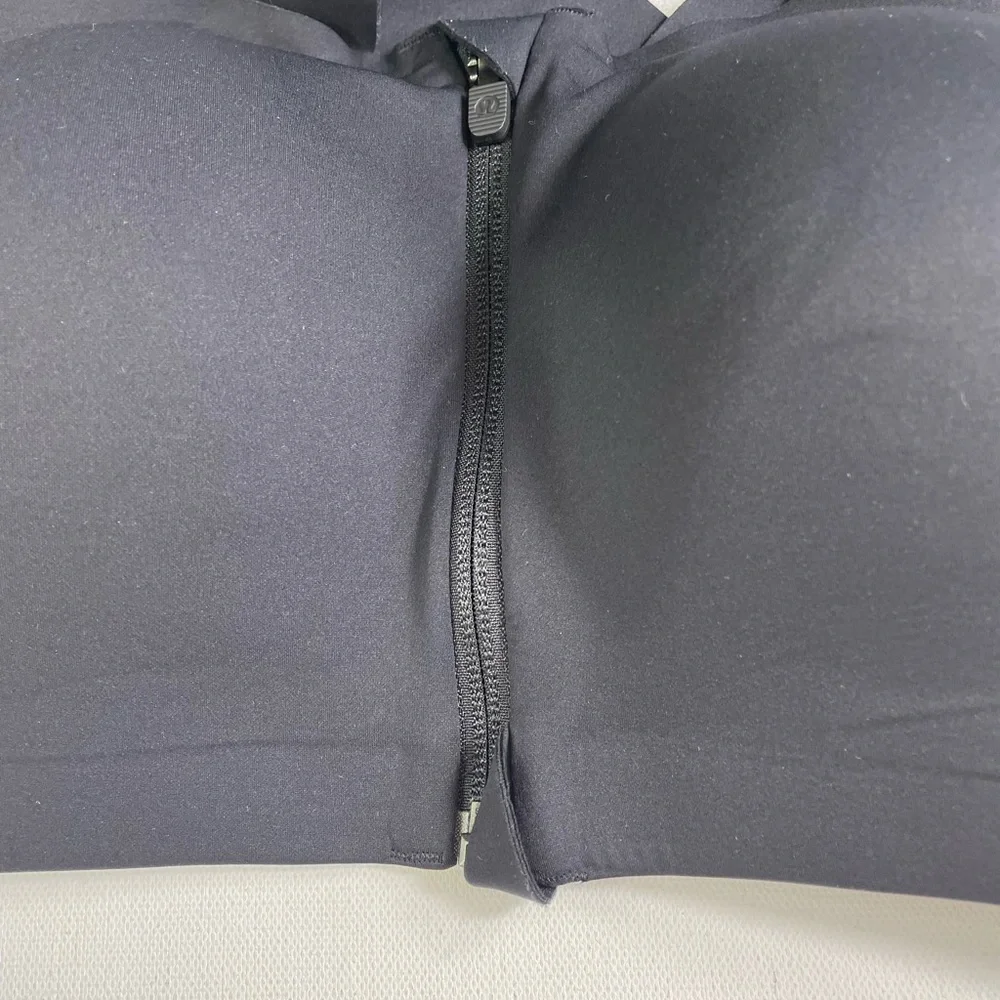 Lululemon Women’s Enlite Front Zip Closure Sports Bra 38C Black High Support - Picture 6 of 12